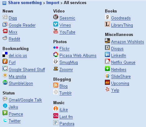 FriendFeed Services