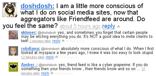 FriendFeed Aggregation Concerns