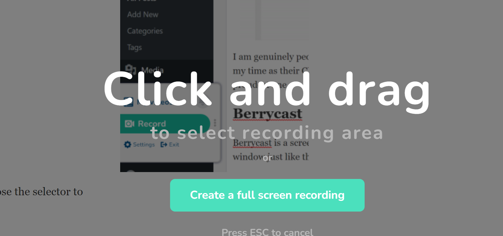 Berrycast recording area 