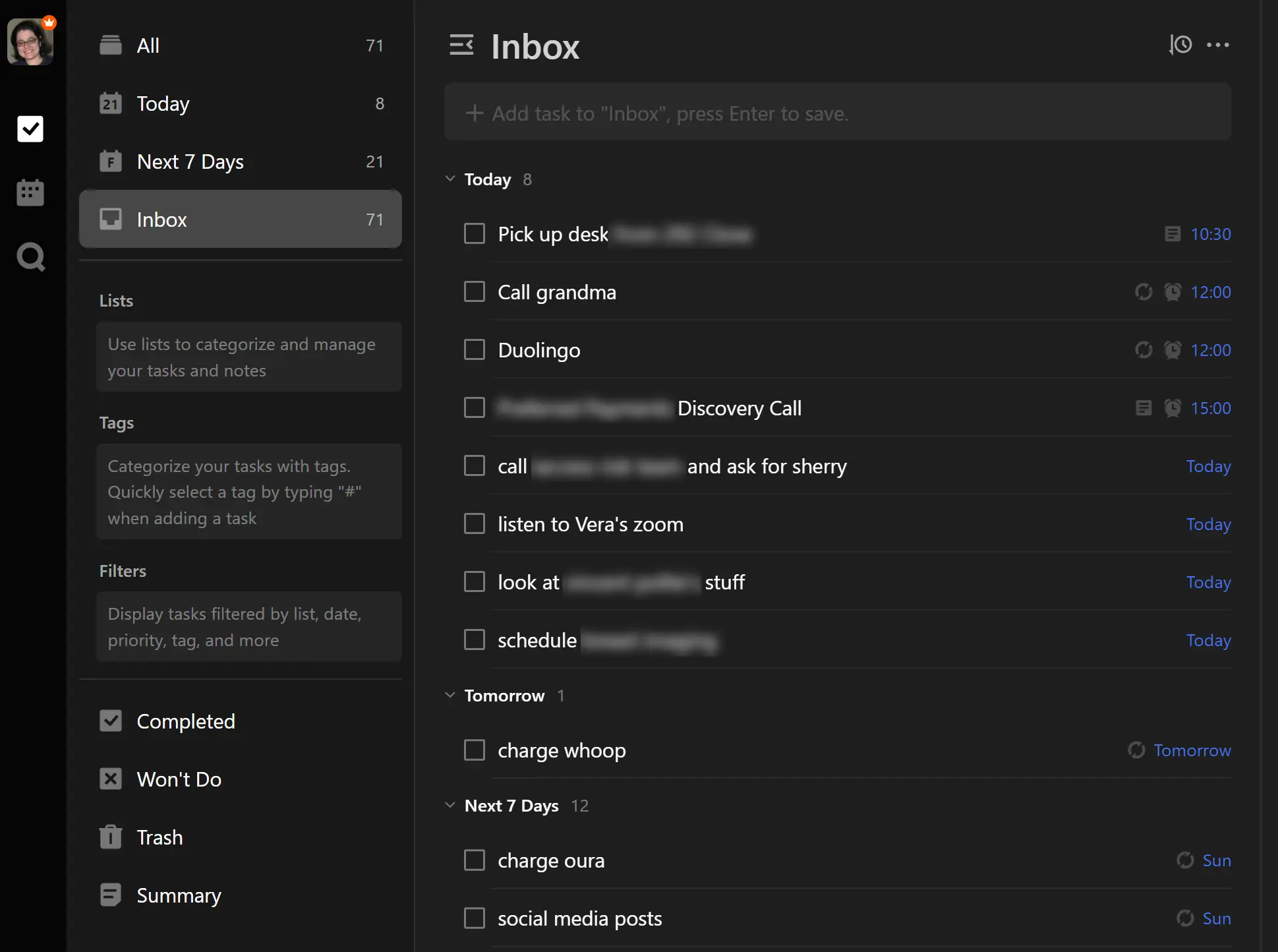TickTick todo list